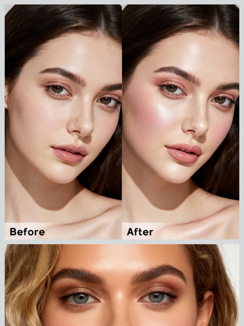 Color Nymph 3-in-1 Makeup Palette Blush Contour Highlighter with Mirror - Picture 5 of 6